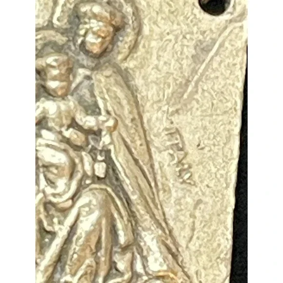 Vintage Italian Relic Rosary Wood Beads Crucifix Mt Calvary Soil St Joseph 21" - Picture 7 of 10